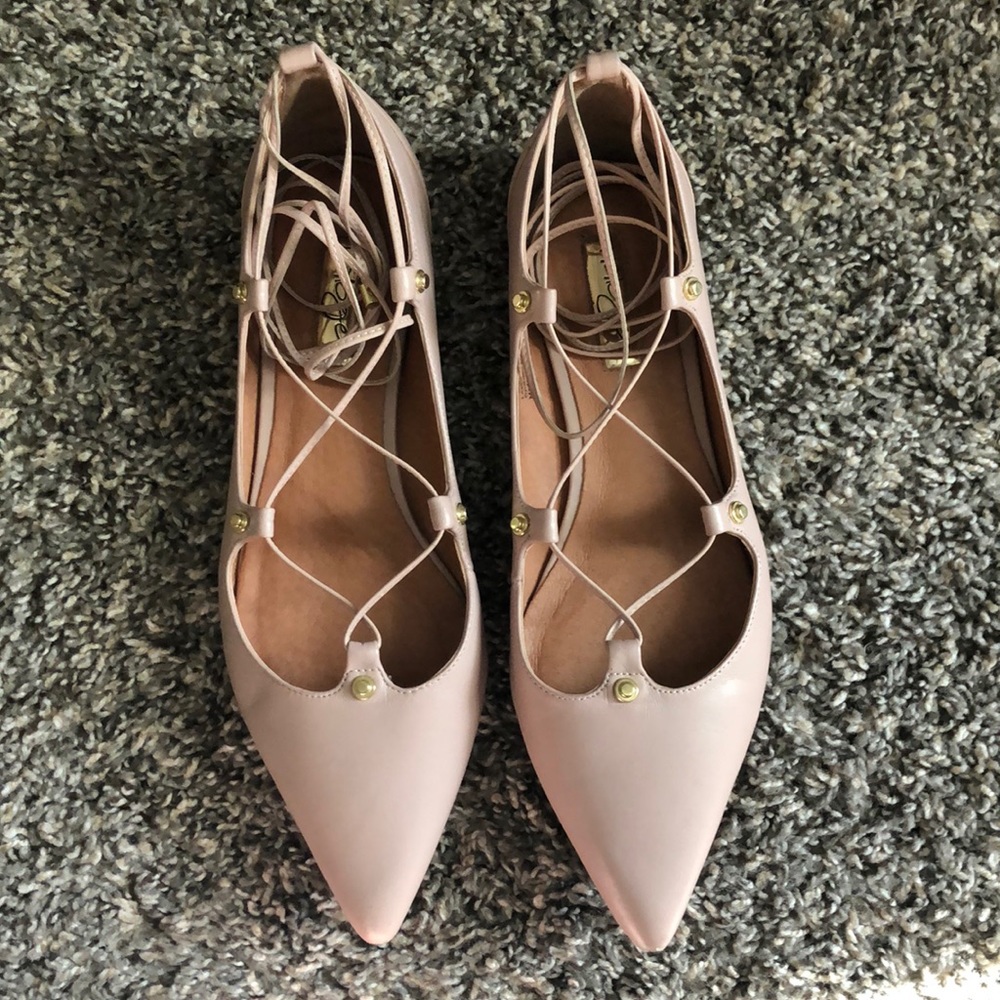 Halogen pink lace up flats size 9